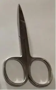 40 - Nail scissors, stainless steel, professional beauty salon or home use, curved or straight, polished finished, eyebrow or nail, 107712-40 (Straight)