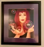 ONE OF A KIND! CHER "Believe" Framed Matted and Completed Concert Cross Stitch