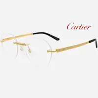 在飛比找蝦皮商城優惠-Cartier CT0408O 卡地亞品牌眼鏡｜純鈦金絲復古