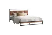 Oikiture Bed Frame Queen Size Metal Frame Wood