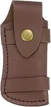 uxcell Leather Knife Sheath 5.2" x 2.4" Belt Loop Design Pocket Knife Pouch Folding Knife Case with Snap Closure for Carrying Folding Knife, Army Knife, Small Knife, Brown