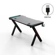 OZNALA Gaming Desk Computer Home Office Writing Racer Carbon Fiber Table with RGB LED