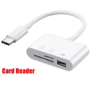 3 in 1 Hub Converter USB Type-C Adapter SD TF Card Reader White For Phone Laptop