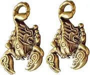 [Tofficu] 2pcs Brass Craft Decor Scorpion Pendants Diy Hanging Adornment for Decor Unique Pendant for Keychain Handbag Backpack