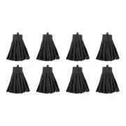 8Pcs Leather Tassel Keychain Charm Bulk for Jewelry Making DIY, Black
