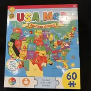 MasterPieces - Explorers - USA Map 60 Piece Kids Jigsaw Puzzle Great Gift NIB