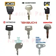 8 Master Plant Key Set JCB Case CAT Hitachi Takeuchi Komatsu Thwaites Lucas Keys