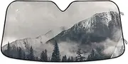 Mountain Grey Car Windshield Sun Blocker UV Protection Front Window Car Sun Shade Small