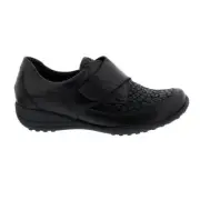 Waldläufer Katja- Soft Low Shoe, Orthotritt, Glattled Stretch, Black, Wei