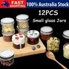 12x/set Glass Jars ＆ Lid Small Food Candy Storage Mason Jam Bottle Container