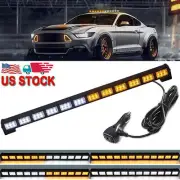108 LED Strobe Light Bar Amber white Rooftop Windshield Flashing Warning Lamp US
