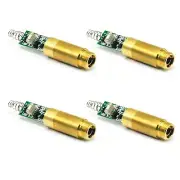 4pcs 532nm 5mW Green Dot Laser Diode Module 3.7V-5V Driver Dia 12mm Brass