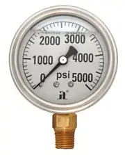 Zenport LPG5000 Zen-Tek Glycerin Liquid Filled Pressure Gauge, 5000 PSI, Box ...