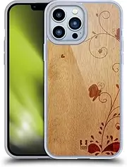 Head Case Designs Swirl Wood Art Gel Case [Military Grade Protection] Compatible with Apple iPhone 13 Pro Max