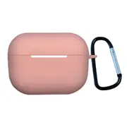 For AirPods Pro 2nd Gen Case, Protective Silicone Cover, Snap Hook, Pink