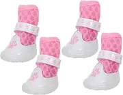 WEKAMOS 1set Breathable Dog Shoes for Summer Puppy Boots with Straps Pet Paw Protectors for Dogs for Outdoor Walking and Running