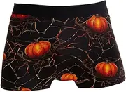 [RPLIFE] Pumpkin Webs Mens Boxer Briefs, Mens Underware Breathable, Large Men Boxers, Pumpkin Webs, Large