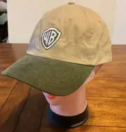 VtgY2K 2000 Corduroy Warner Brothers Hat Green Khaki Adjustable Cap NWT