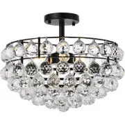 Elegant Lighting 1107F16BK Savannah Flush Mount Black