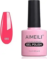 AIMEILI Soak Off UV LED Gel Nail Polish - Neon Shocking Pink (055) 10ml