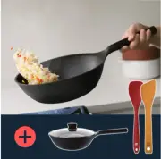 JIA - Companion Non-stick Frying Pan 28cm & Wok 28cm Bundle with 2 FREE Spatulas