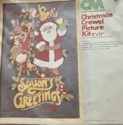Columbia Minerva Christmas Crewel Picture Kit Denim Santa Claus Hallmark Vintage