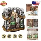 Elegant 12-Inch Lazy Susan Spice Rack - 2-Tier Revolving Organizer for Kitchens