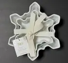 Pier 1 Snowflake Ramekins Set of 2 White Nesting Bowls - NWT Bakeware