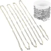 [COOPHYA] 2pcs Gold/silver Plated Stainless Steel Paperclip Chain for Diy Jewelry Making Necklaces Bracelets Choker