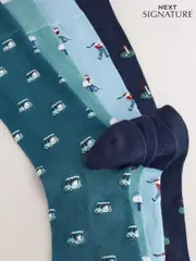 Blue Golf Pattern Modal Signature Socks 4 Pack (AC6462) | $29