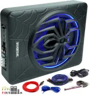 10" 1000W Slim under Seat Powered Car Subwoofer, Car/Truck Audio Sub Built in Am