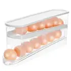 Egg Dispenser Automatic Rolling Container Refrigerator Slim Egg Organizer Tray