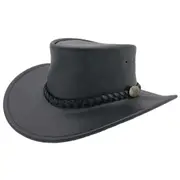 Jacaru Swagman Leather Outback Hat Wide Brim