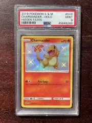 2019 Pokemon S&M Hidden Fates Charmander SV6 Shiny Holo PSA 9 Mint