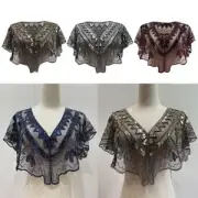 Beaded Short Cape Embroidered Sequin Short Cover Up Dress Accessory Party