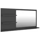 Wooden Mirror with Storage Rack Shelf Cabinet Bathroom Bedroom Make Up Decor