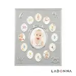 【育樂文具行】日本 LADONNA BABY 親親寶貝 週歲成長記錄 12月寫真 相框(銀/玫瑰金)