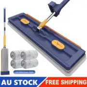 Large Flat Mop 360°Rotating Magic Self Wringing Mop+4 Pads Fast Floor Cleaning