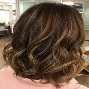 Brown Highlight Short Wavy Wigs for White Women Brown Mixed Blonde Curly Wig Synthetic Hair Replacement Wig for Daily Party Use
