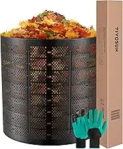 VIVOSUN 220 Gallon Outdoor Compost Bin, Expandable Composter, Easy to Setup & Large Capacity for Backyard, Lawn (Black with Gloves) (CBIN-H220)