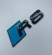 For Audi R8 Rear Emblem Boot Trunk Back Badge Sticker Logo Carbon Fiber Blue (for: Audi)