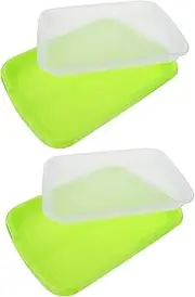 OFFSCH Sprout Vegetable Seedling Trays 2 Sets of Germination Trays for Wheatgrass Cat Grass and