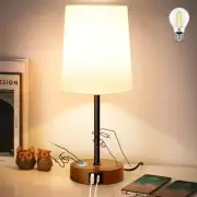 Modern USB & Type-C Bedside Lamp with Touch Control, Dimmable Table Lamp with...