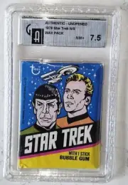 1976 Topps Star Trek Wax Pack Sealed Unopened GAI NM+ 7.5
