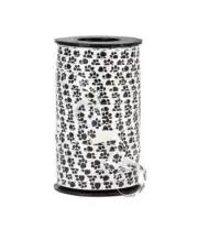 Black Dog Cat Paws Paw Print Berwick White Curling Ribbon 3/8" 250 Yards 750 Ft