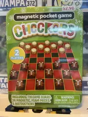 WeVeel Checkers Magnetic Pocket Game Tin Game Board Magnetic Foam Pieces NEW