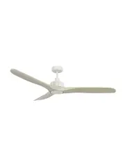 Caelid 152cm DC Fan with Light in White with Whitewash Blades