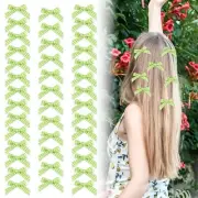 40PCS Mini Green Bow Hair Clip Non-slip Ribbon Small Bow Clip Suitable for St...