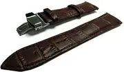 [g24] 19mm Genuine Leather Watch Band Strap Fits PRC200 , Quickster Chronograph, PRC200 Brown Deployment Silver Buckle-19