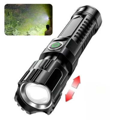 Super Long Range Tactical Torch High Power LED Flashlight USB Rechargeable Stron